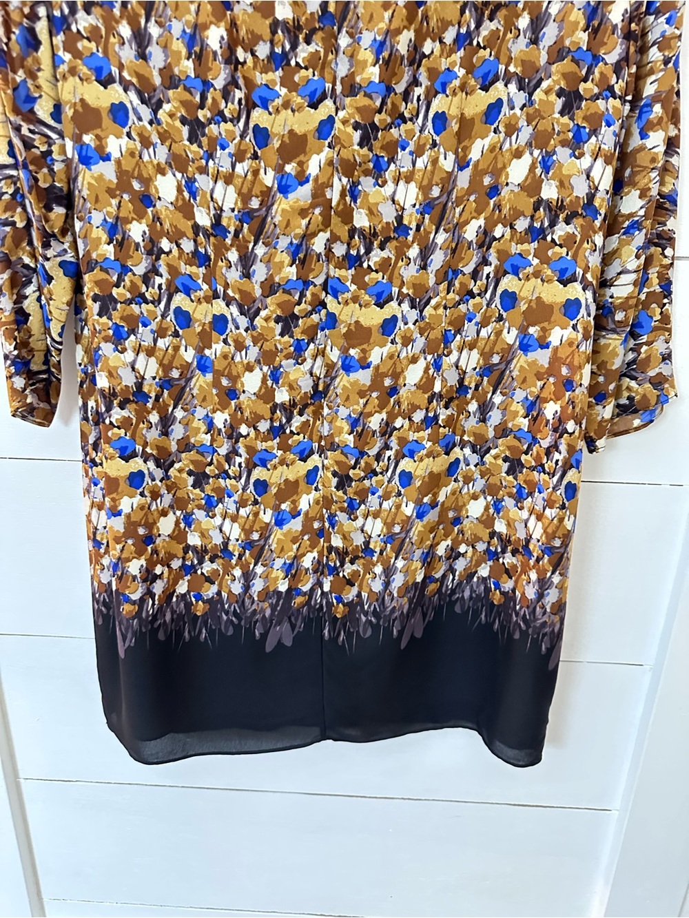 Tibi 8 Silk Print Midi Dress Abstract Floral Sheath Career Cocktail career chic - Picture 12 of 13